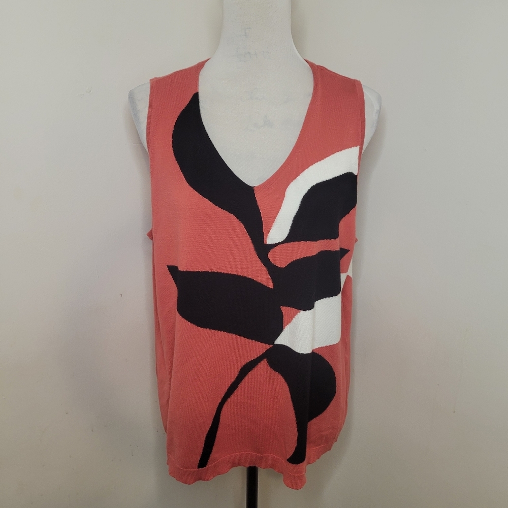 Chico’s Women’s Sleeveless V-Neck Sweater Tank Multicolor Size XL